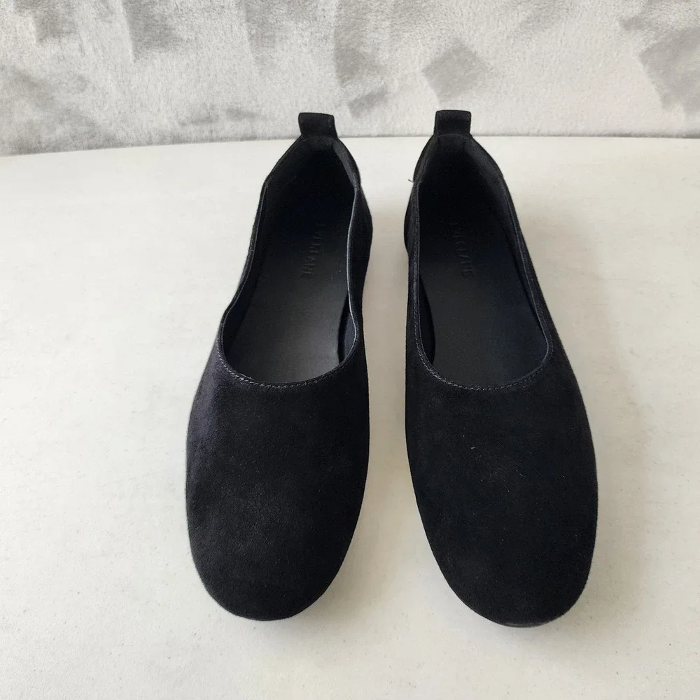 Everlane The Day Glove Flats Womens Size 8.5 Soft Black Suede Leather Shoes NIB - Picture 4 of 12